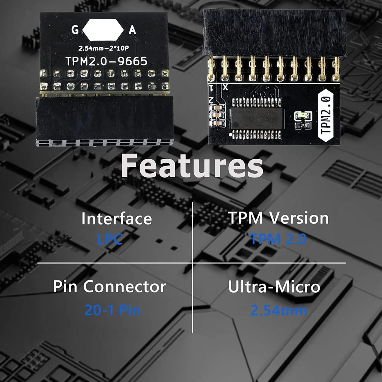 20Pin TPM 2 0 Encryption Security Module PCB Material Win11 Gigabyte