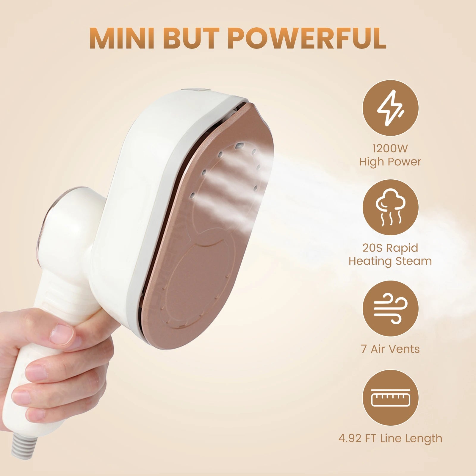Handheld Portable Mini Steam Iron with Four Temperature Control High-Power Rotating Ironing Machine for Fabric Care Peaceful Pleasures Health and Wellness