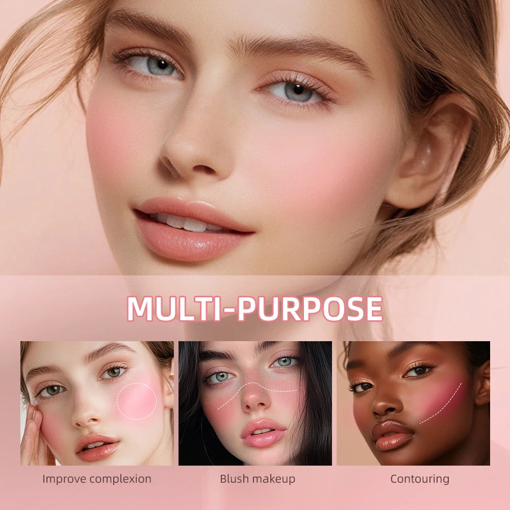 Lakerain Soft Face Blush Stick Girl Korean Style Brightening Dual-Use For Lip And Cheek Waterproof Cheek Blush Sponge Brush Head Peaceful Pleasures Health and Wellness