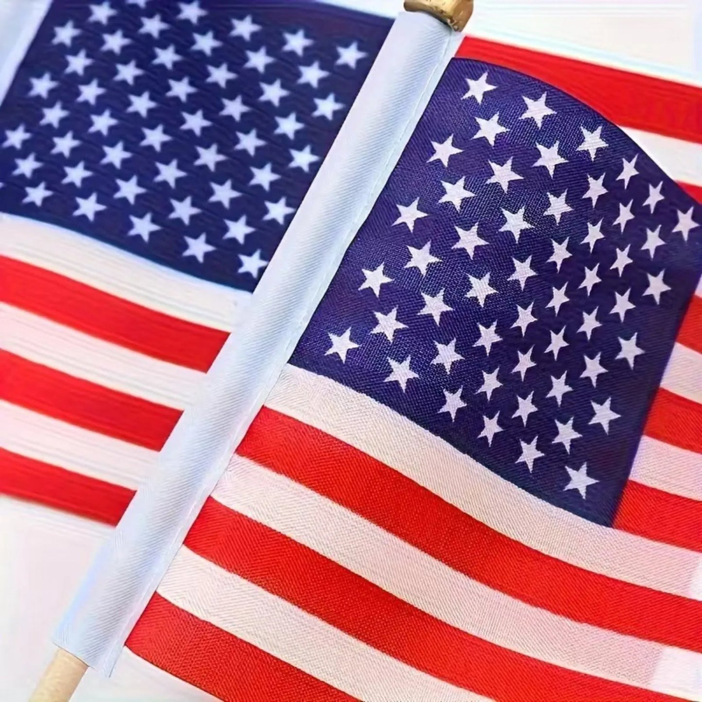 USA Hand Waving Flags 20x30cm Double-Sided Polyester – 12 Pack