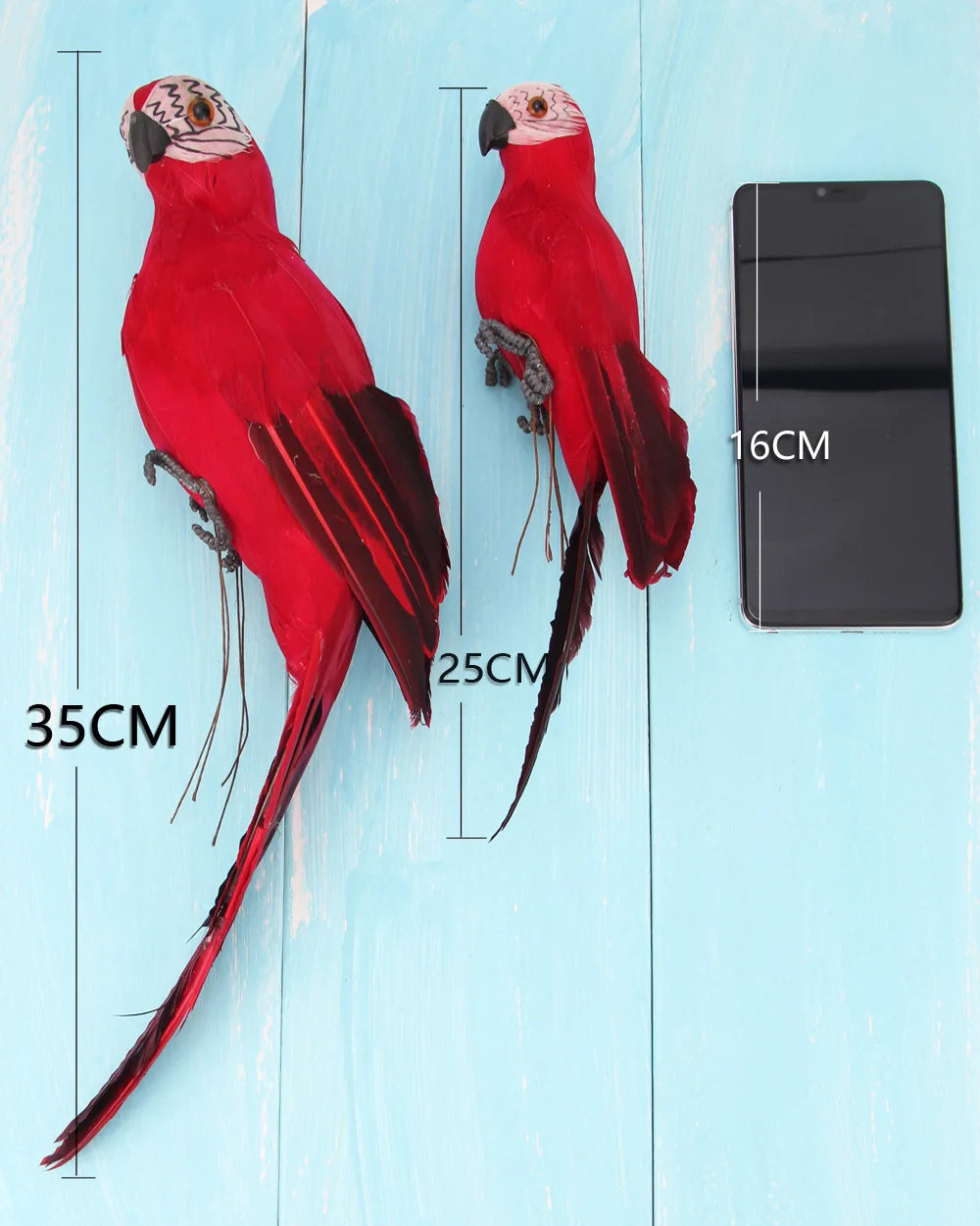 Simulation Parrot Foam Imitation Garden Ornament 25/35cm Artificial Fake Feathered Bird Shoulder Pirate Decoration Home Decor Peaceful Pleasures Health and Wellness red 35CM