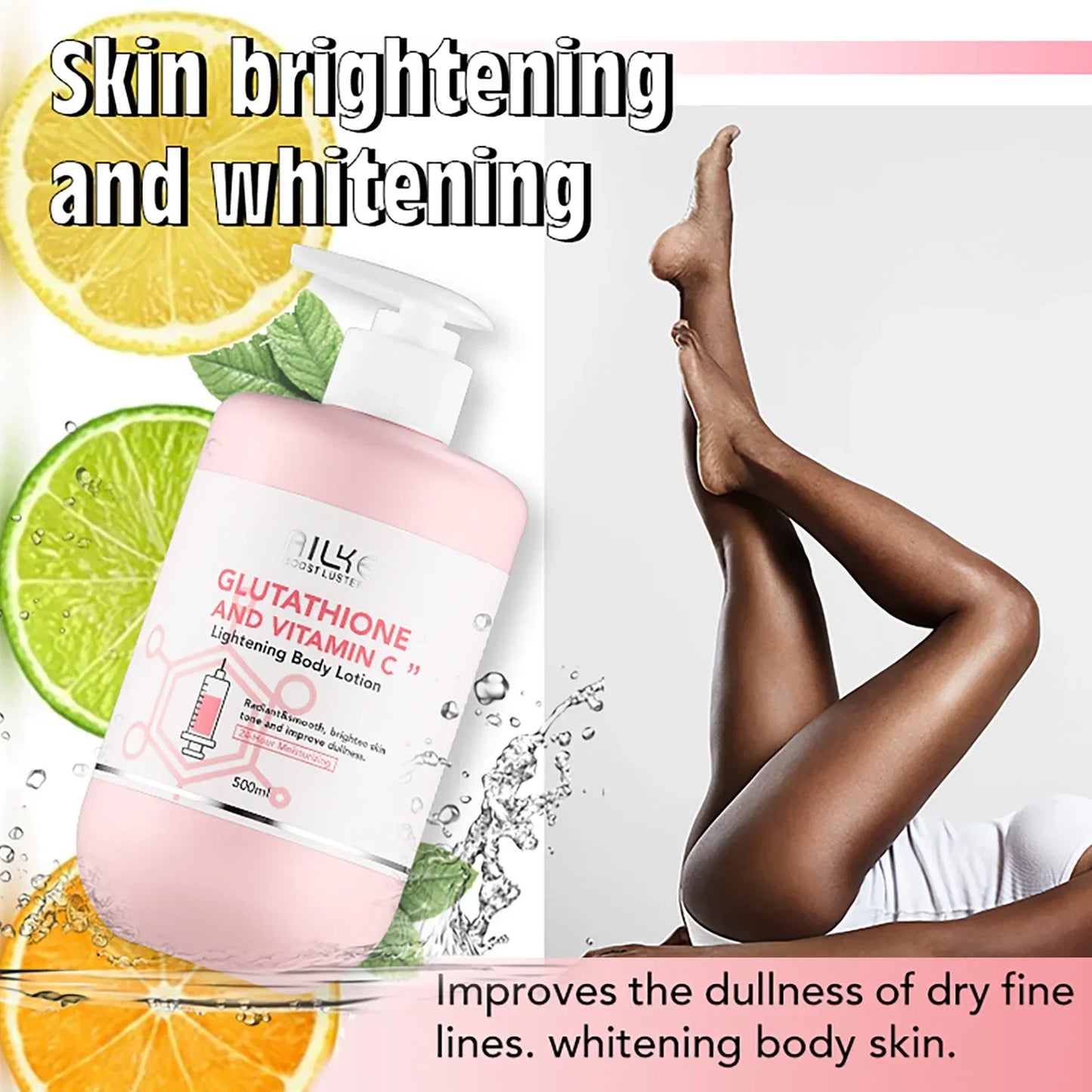 AILKE Vitamin C & Glutathione Brightening Body Lotion 500ml Peaceful Pleasures Health and Wellness 1 Bottle Lotion United States