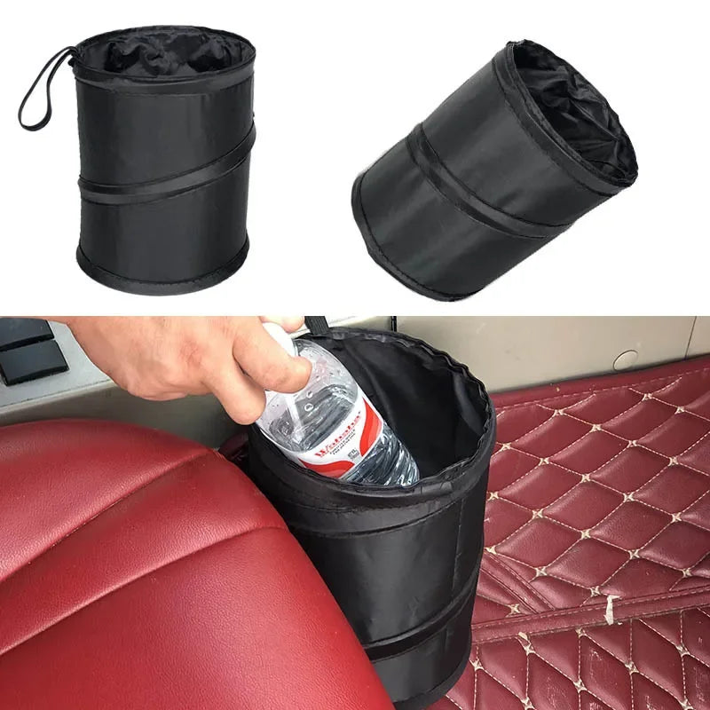Black Car Trash Can Pack Bag Waterproof Car Trash Bag for Little Leak Proof Cooler Bag- Car Garbage Bag with Side Pocket Zr Peaceful Pleasures Health and Wellness
