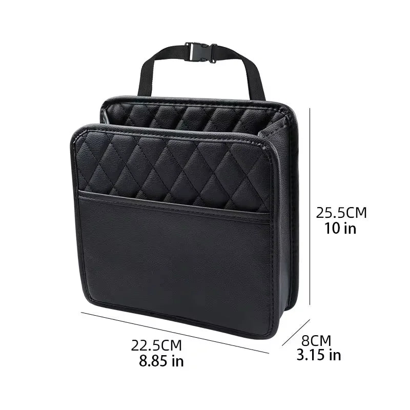 Multi-functional car seat back storage bag Leather storage bag Garbage bag Storage bag Garbage can storage for most models Peaceful Pleasures Health and Wellness 2pcs
