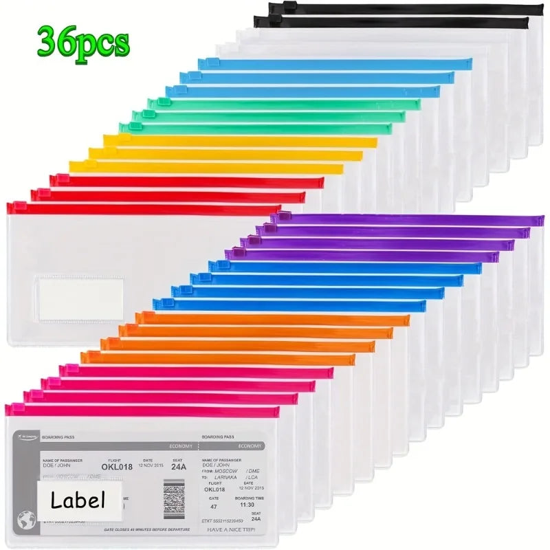 A6 Poly Zip Envelopes 12/24/36pcs – Reusable Plastic Pouches