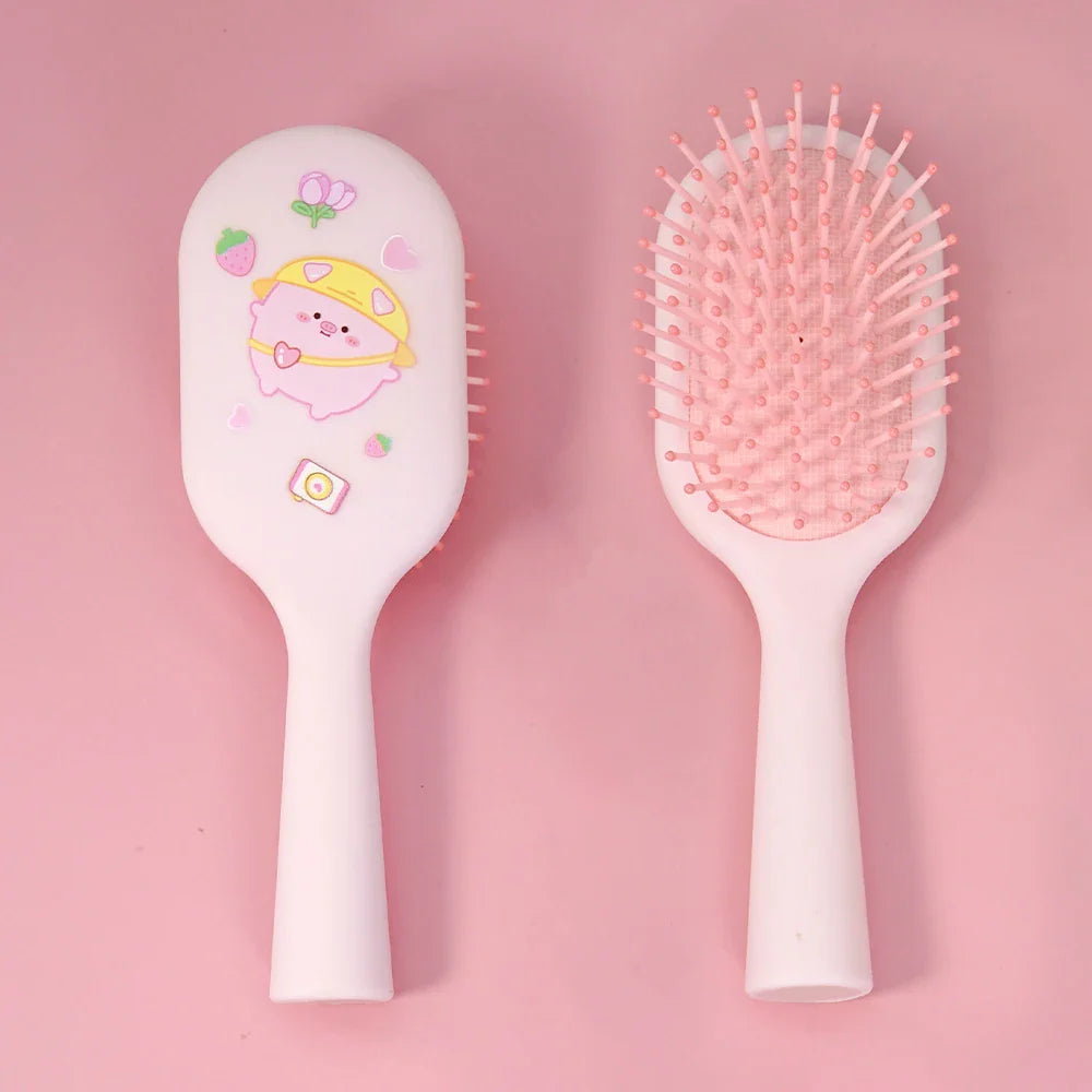 Cute Pig Air Cushion Massage Comb – Wet & Dry Hair Detangler