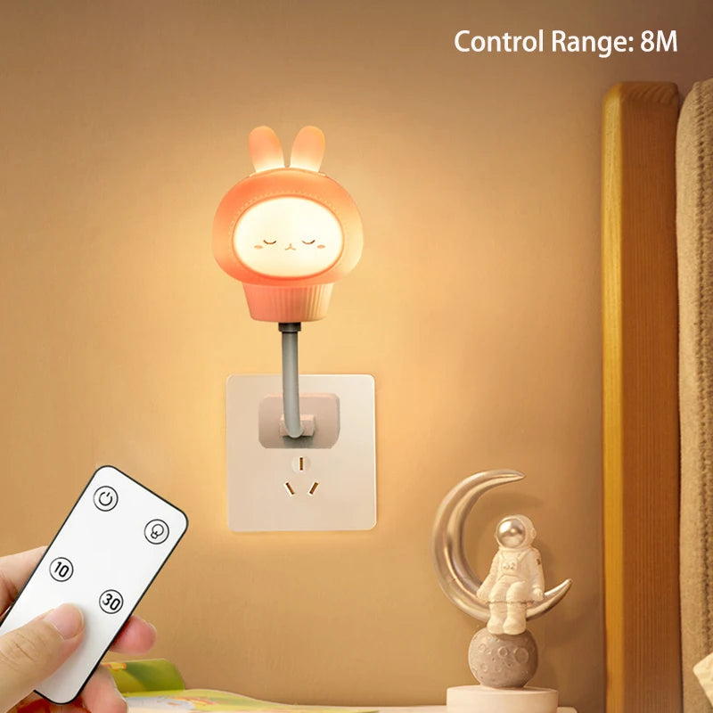 USB Night Light LED Cute Cartoon Night Lamp Bear Chick Kitten Remote Control for Baby Kid Bedroom Decoration Bedside Lamp Peaceful Pleasures Health and Wellness