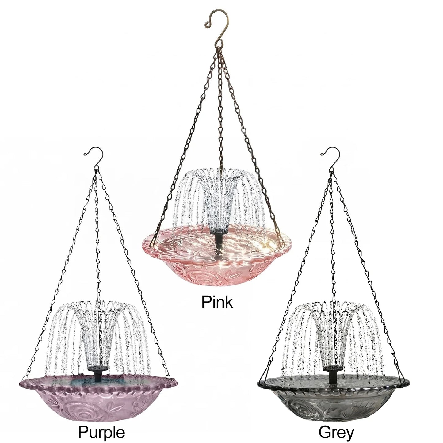 Solar Powered Birdbath with Water Pump Outdoor Hanging Bird Bath with Solar Fountain for Outdoor Garden Backyard Patio Lawn Peaceful Pleasures Health and Wellness