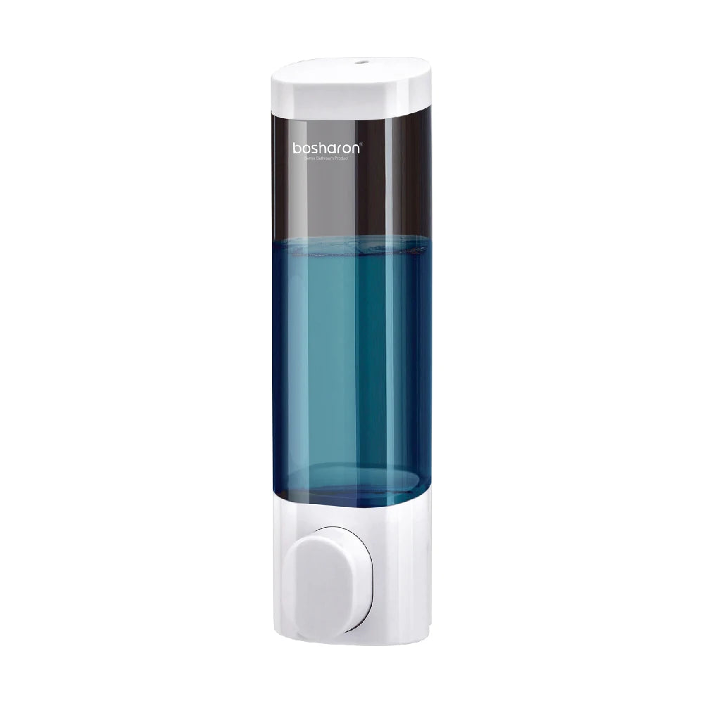 Wall Mounted Shampoo and Conditioner Dispenser, Shower Dispenser, 1 Chamber No Drill Peaceful Pleasures Health and Wellness White