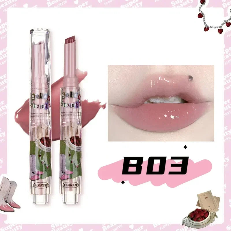 FLORTTE Mirror Glass Lip Gloss | Heart Shape Moisturizing Tint