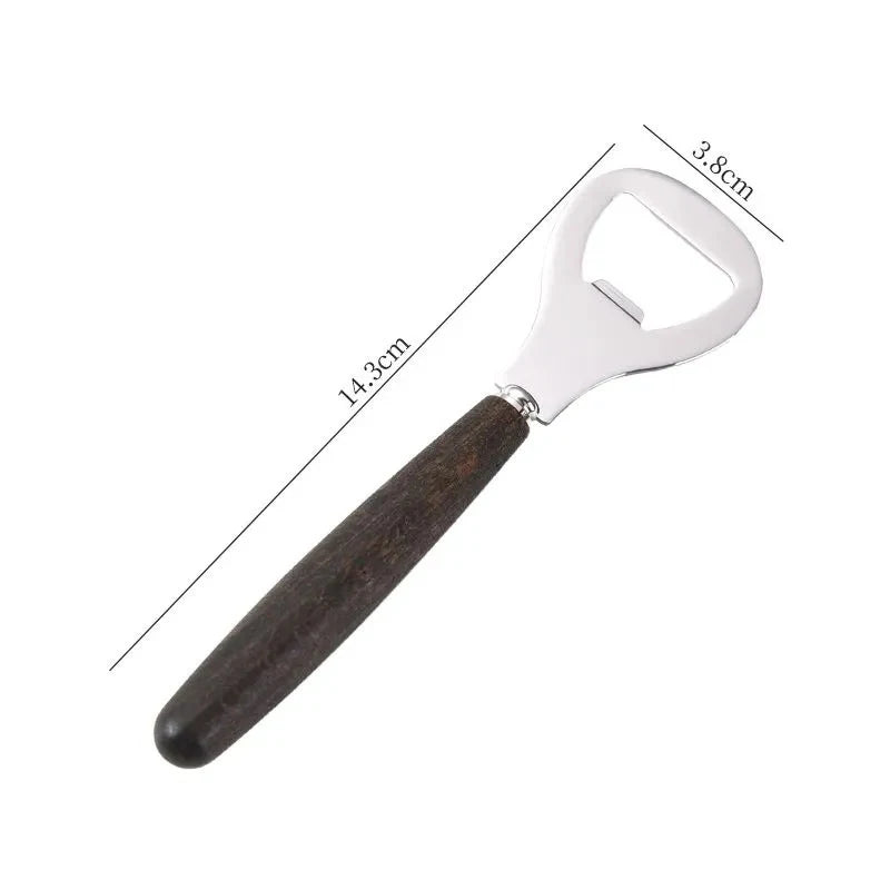Wooden Handle Beer Bottle Opener | Stainless Steel & Wood