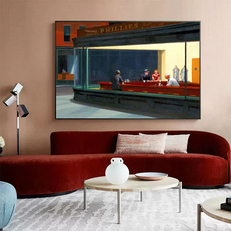 Edward Hopper Famous Realistic Master Art Poster Canvas Painting Nighthawks Life Landscape Wall Art Living Room Home Decorati Peaceful Pleasures Health and Wellness