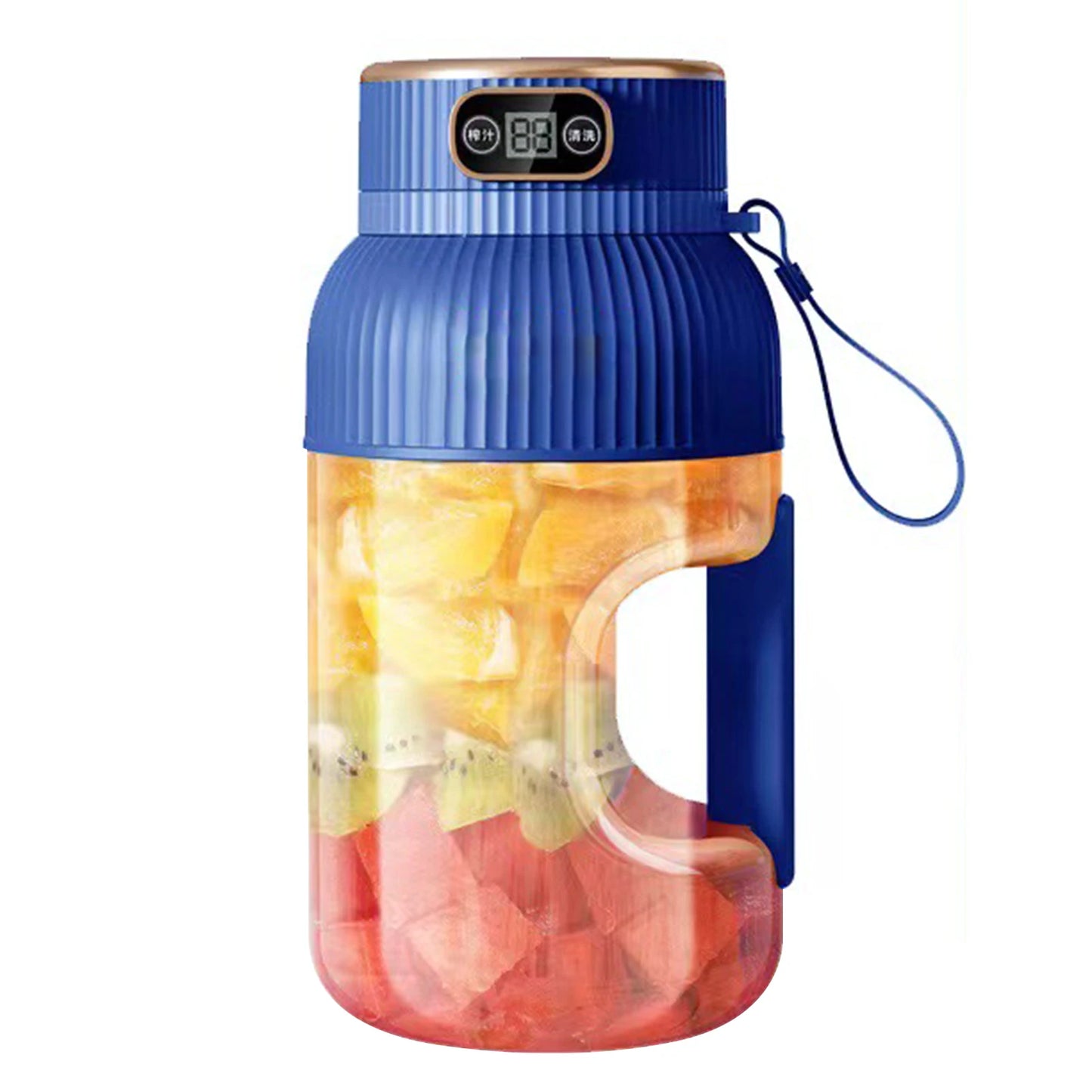 Fruit Juicer Cup Portable Electric Fruit Mixer Stirrng Cup Large Capacity Smoothie Quick Making Bottle Suitable Juice Production Peaceful Pleasures Health and Wellness Blue