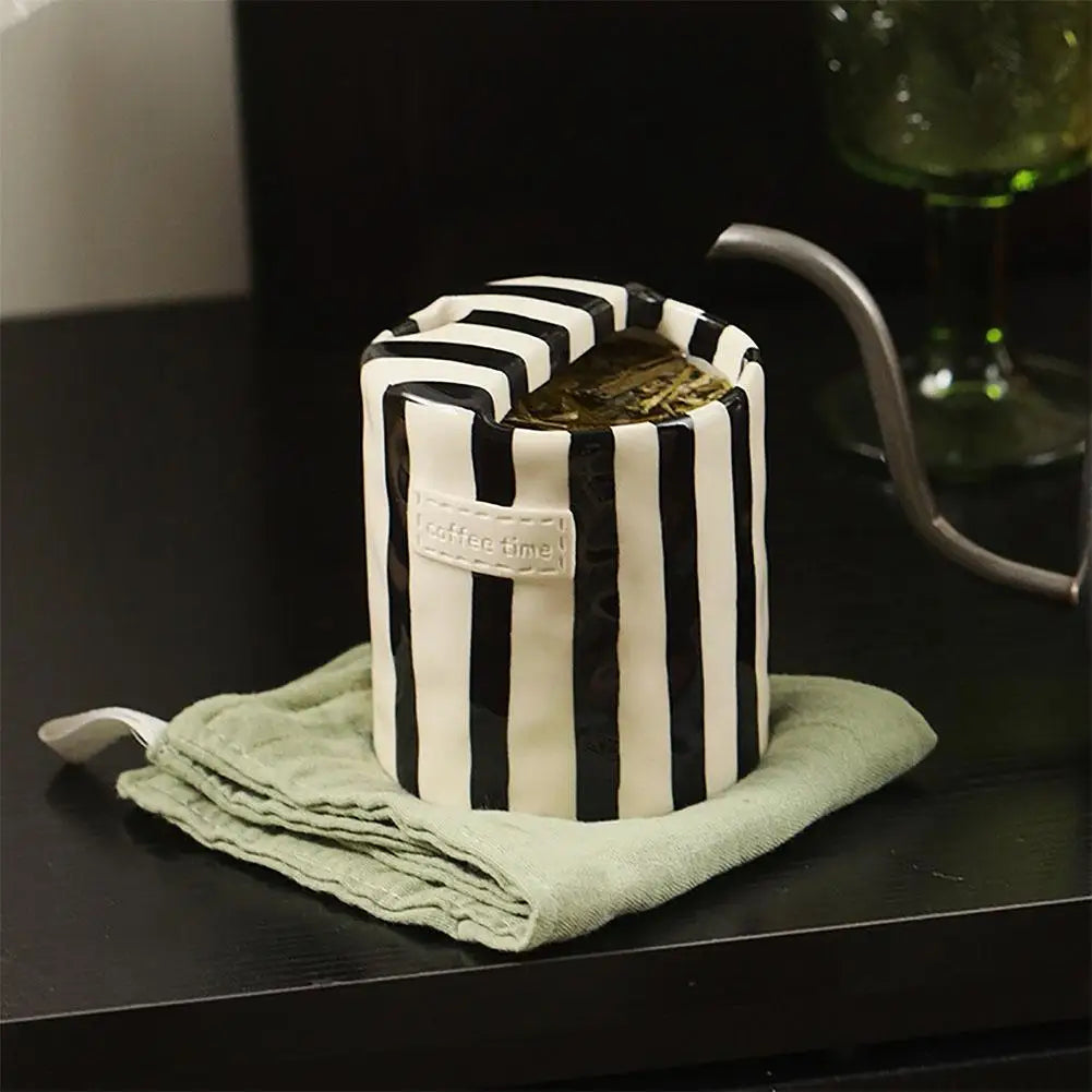 Vintage Stripe Hand-Painted Ceramic Coffee Mug 300ml | 3 Colors Ceramic Coffee Mug Peaceful Pleasures Health and Wellness