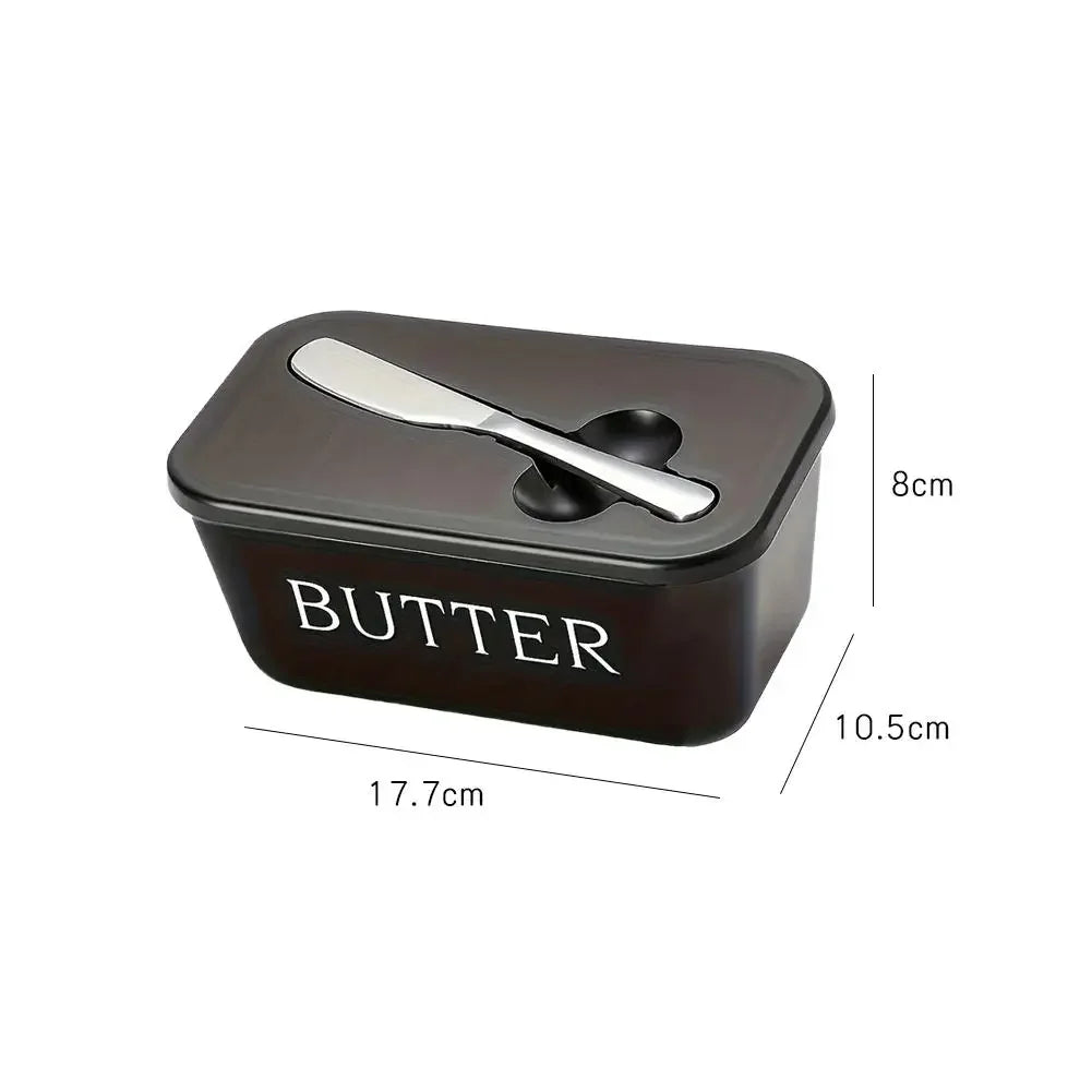 Sealed Butter Cheese Storage Box Integrated Cutter Design, Food Grade Safe PP Moisture-proof Fridge Organizer For Home Kitchen Peaceful Pleasures Health and Wellness