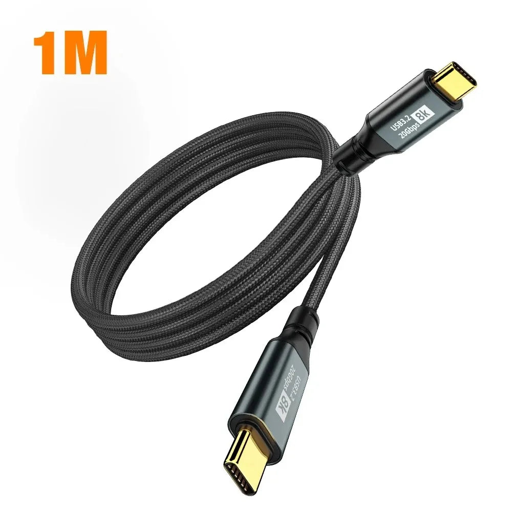 USB-C Cable 100W 20Gbps 8K 60Hz | iPhone MacBook Fast Charge