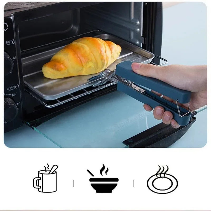 Stainless Steel Plate Clamp & Spoon Holder Set | Kitchen Grip