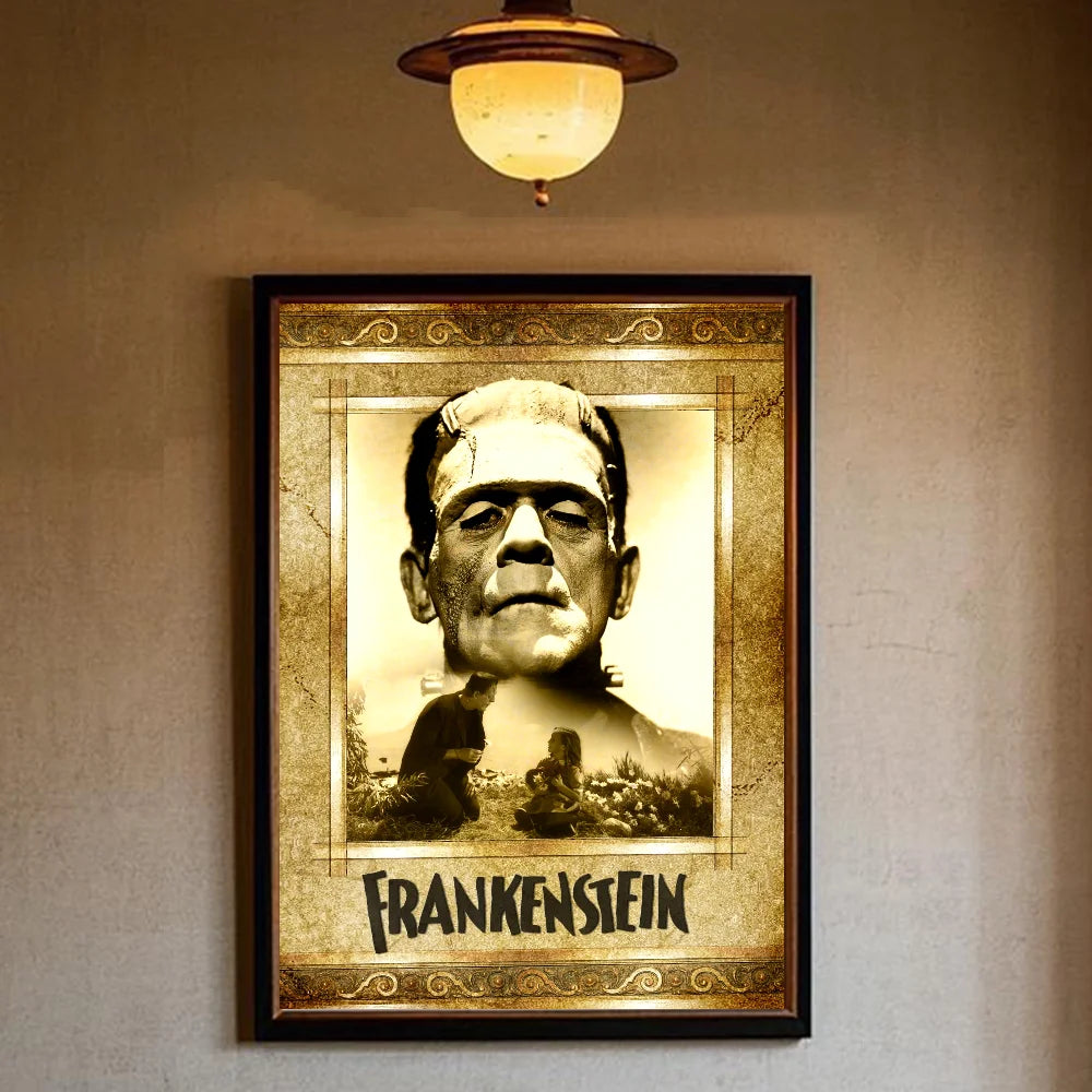 Vintage Universal Monsters Horror Movie Poster | Waterproof PVC Movie Wall Poster Peaceful Pleasures Health and Wellness z4 21X30cmNoframe