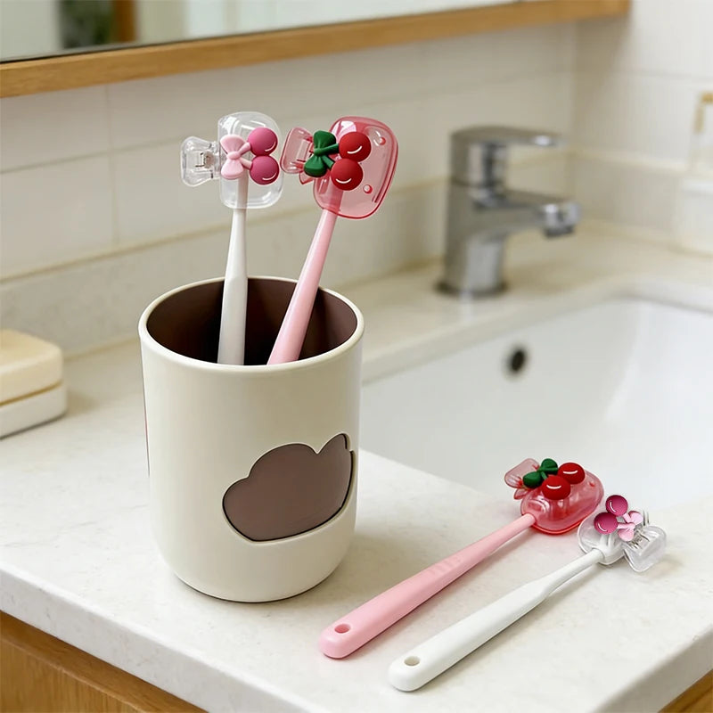 Cherry Toothbrush Holder – Dual Ventilation, ABS Plastic Toothbrush Holder Peaceful Pleasures Health and Wellness