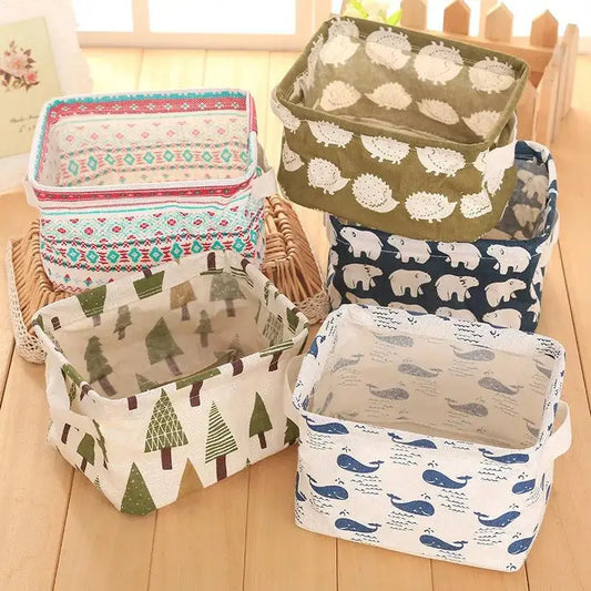 Cotton Linen Waterproof Desktop Storage Box & Organizer Fabric Storage Box Oasis Select