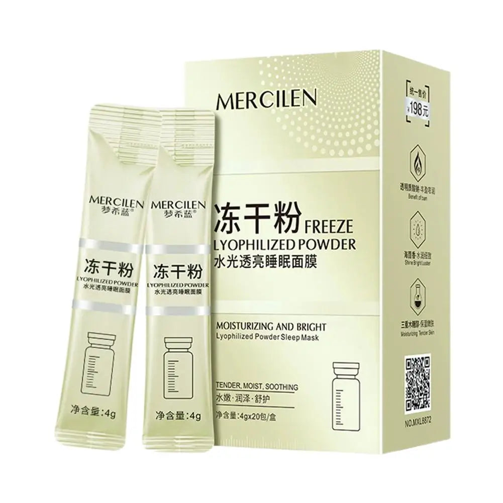 20pcs MERCILEN Collagen Sleeping leave-in Facial Masks Face skincare Moisturizing Brightening Firming Hydrating Peaceful Pleasures Health and Wellness 20pcs