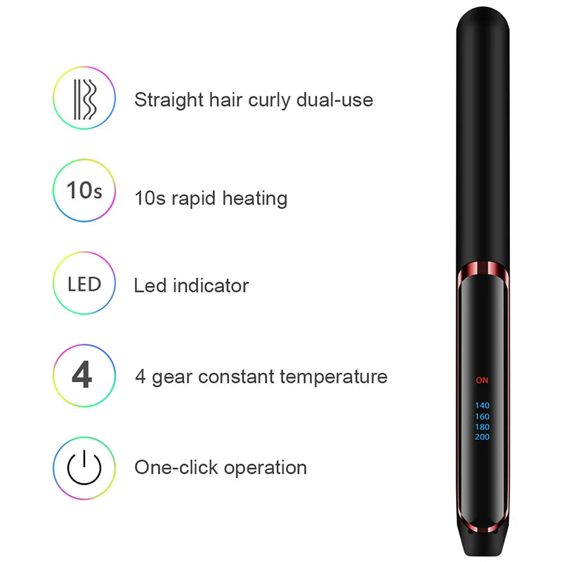 Professional Hair Straightener Ceramic Fast Heat-Up Negative Ion Electric Hair Flat Iron Lcd Display Hair Straightener Peaceful Pleasures Health and Wellness