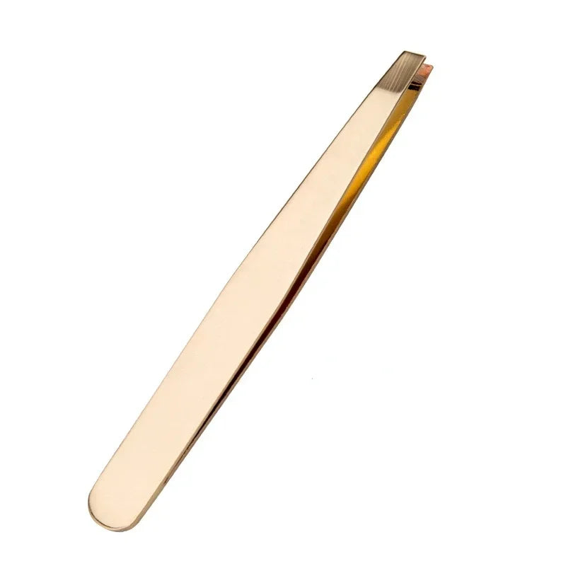 5pcs Stainless Steel Slanted Eyebrow Tweezers for Shaving and Hair Removal, Blackhead Remover Peaceful Pleasures Health and Wellness Orange