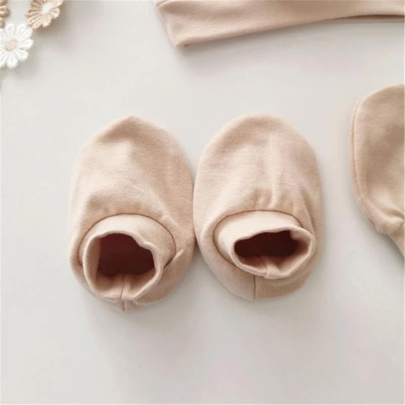 Newborn Hat, Anti-Scratch Mittens & Foot Covers Set 0–6M