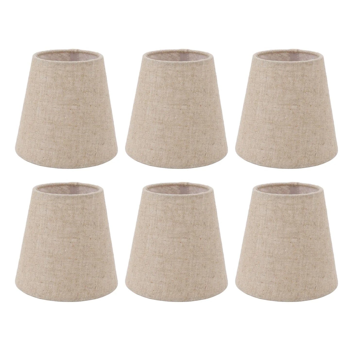 Lamp Shade Small Lamp Shade Clip On Drum Linen Fabric Lampshade for Candle Bulbs Lighting Accessories Lighting Accessories Peaceful Pleasures Health and Wellness 6pcs