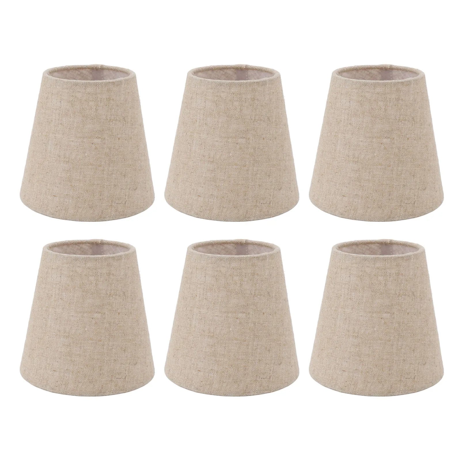 Lamp Shade Small Lamp Shade Clip On Drum Linen Fabric Lampshade for Candle Bulbs Lighting Accessories Lighting Accessories Peaceful Pleasures Health and Wellness 6pcs