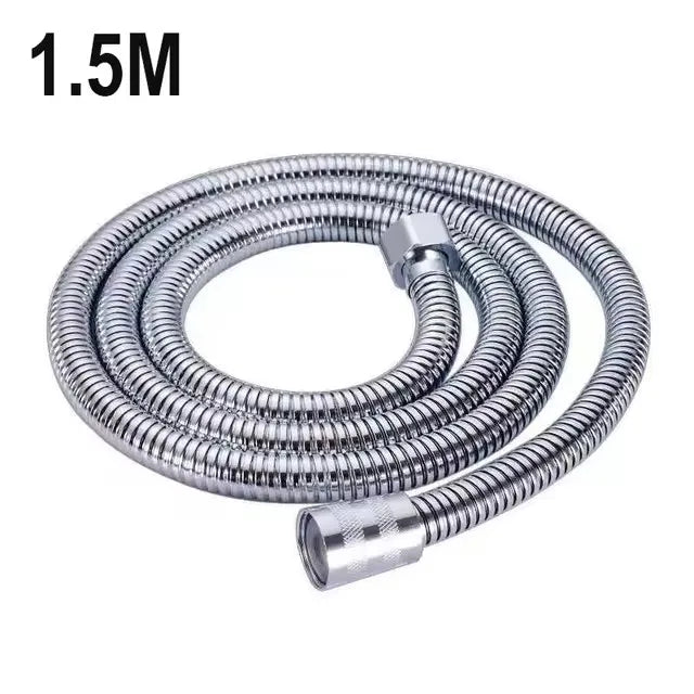 Stainless Steel Shower Hose 1.5M 2M 3M | Black & Silver