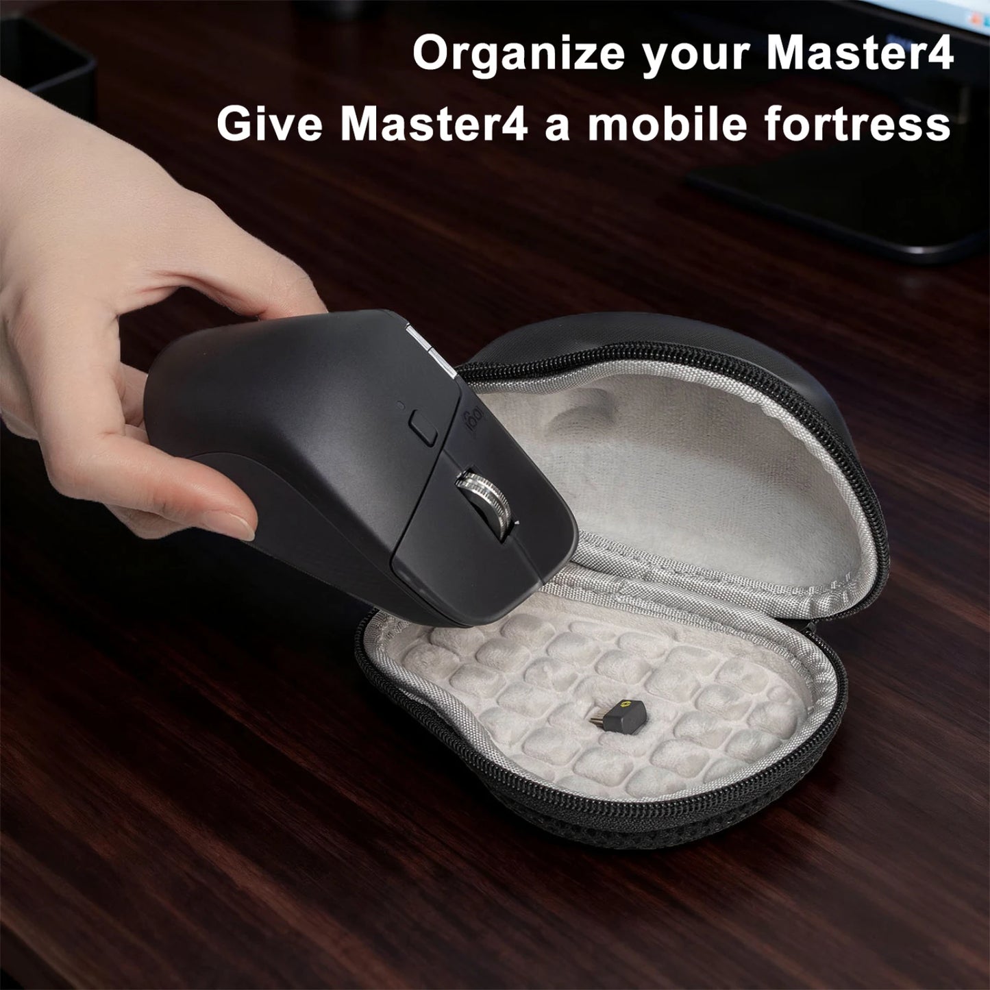 Integrated Organizer Hard Carrying Case For Logitech MX Master 4/3S Wireless Mouse All-Round Shock & Splash Protection Peaceful Pleasures Health and Wellness