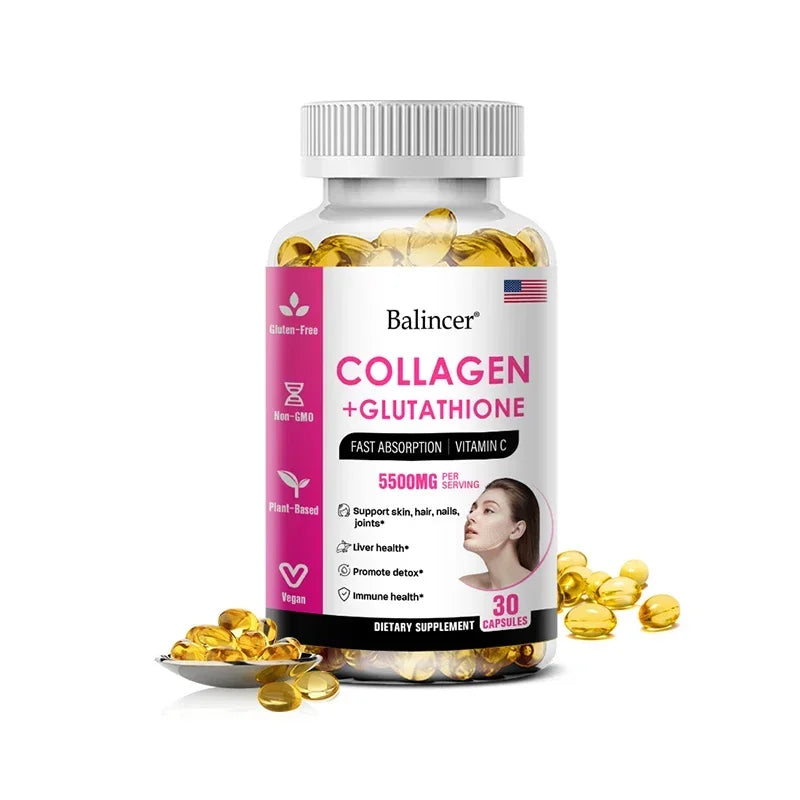 Glutathione Collagen Capsules – Antioxidant Skin & Nail Support