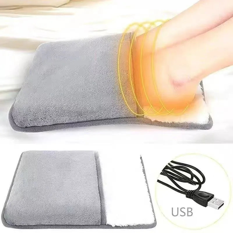 Winter Electric Foot Heating Pad USB Charging Soft Plush Washable Foot Warmer Heater Improve Sleeping Household Foot Warming Mat Peaceful Pleasures Health and Wellness