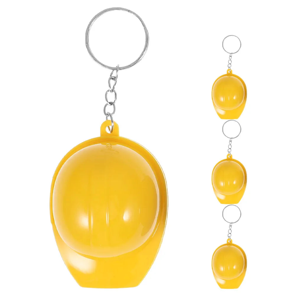 4Pcs Safety Hat Bottle Opener Keychain Creative Construction Party Favors Mini Construction Hat Pendant Key Chains for Builders Peaceful Pleasures Health and Wellness