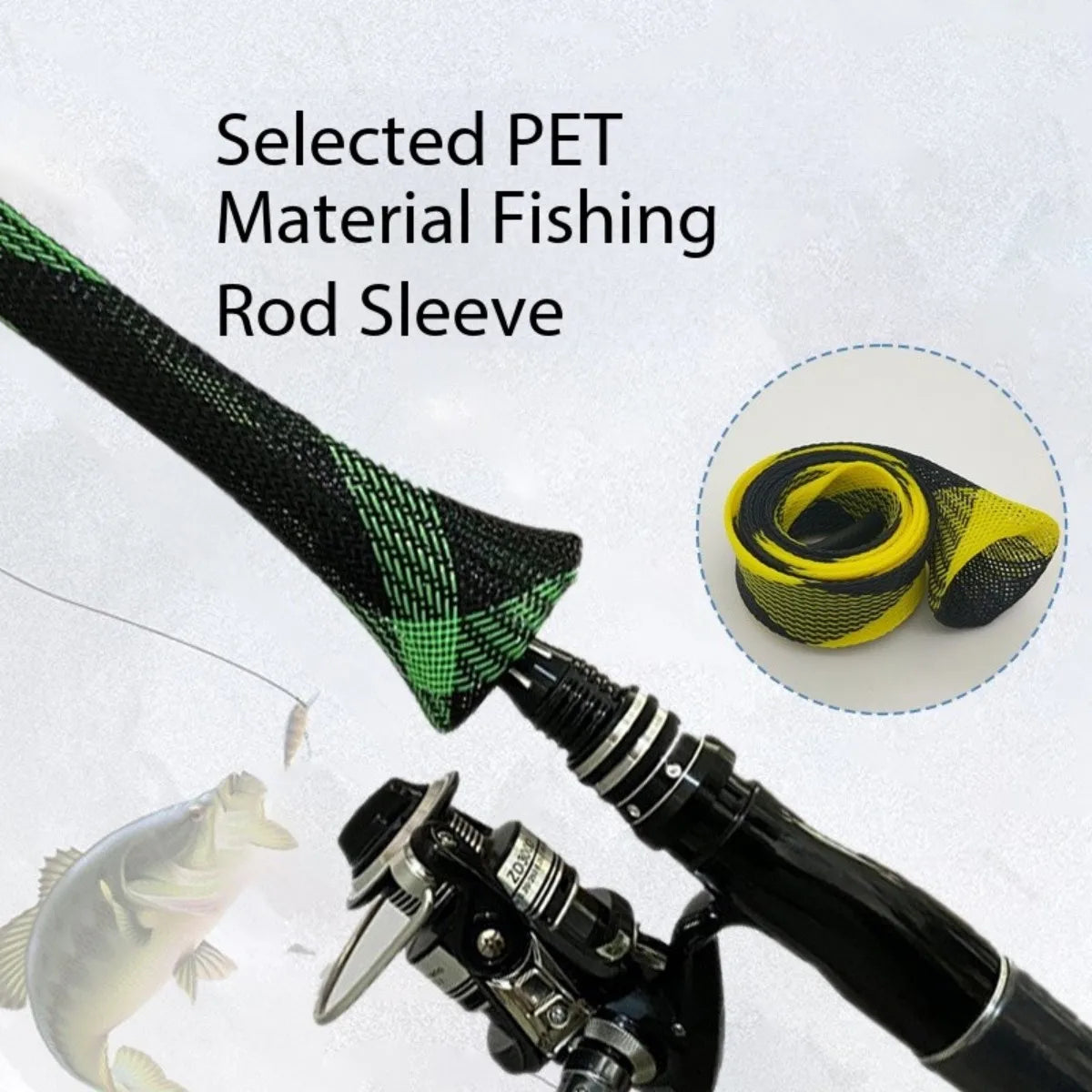 27998 LEO/Leou [Mesh Tube Telescopic Fishing Rod Cover 35mmX170cm] Rod Sleeve Fishing Gear Peaceful Pleasures Health and Wellness