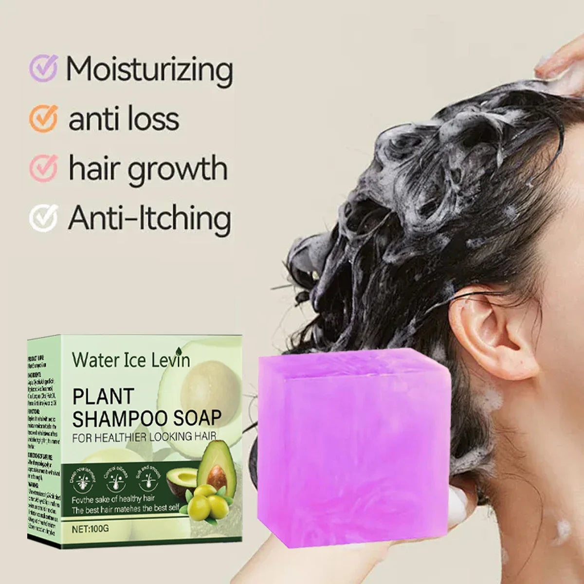 Collagen & Olive Oil Shampoo Soap Bar – Moisturizing Hair Cleanser