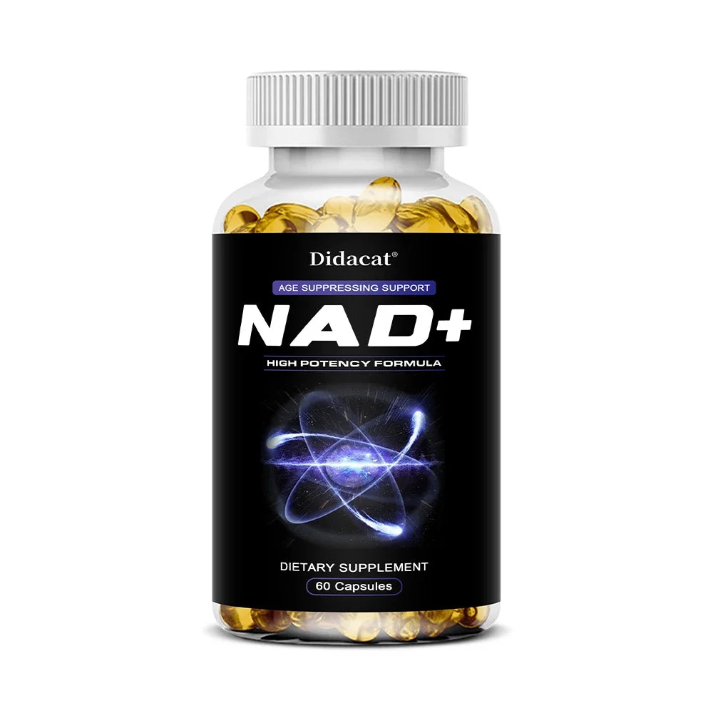 NAD+ Capsules with Resveratrol & Quercetin, Cellular Wellness Supplement for Mitochondrial, Brain, Heart & Daily Stamina Support Peaceful Pleasures Health and Wellness 60 count-1 bottle