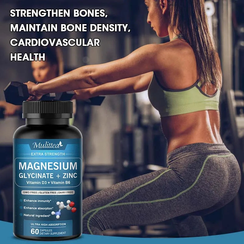 Magnesium Glycinate with Zinc, Vitamin D3 & B6 – 120 Capsules Peaceful Pleasures Health and Wellness