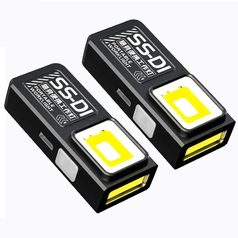 2-Pack Mini EDC Keychain Flashlight USB-C Rechargeable Magnetic