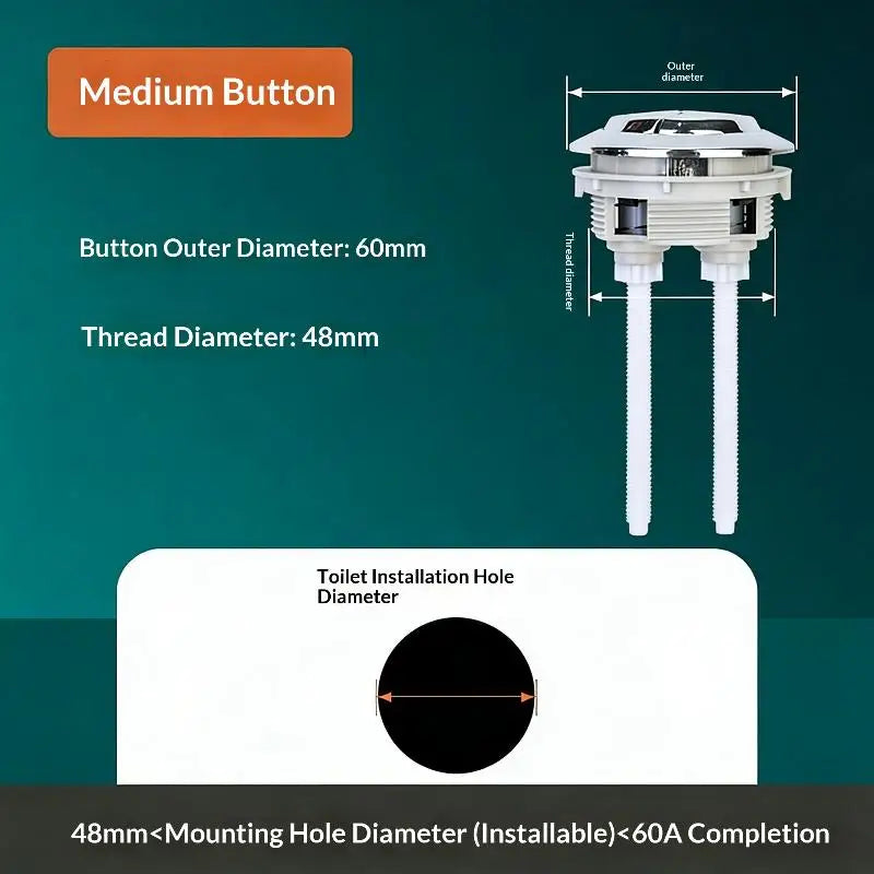 Dual Flush Toilet Push Button 38/48/58mm | Tank Valve