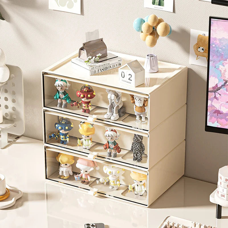 Storage Box with Drawers – Desk Organizer & Collectible Display