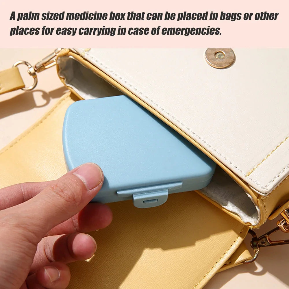 SPSPMA 1PCS Travel Pill Organizer, 6 Compartments Daily Pill Case, Portable Small Pill Box for Purse or Pocket Peaceful Pleasures Health and Wellness