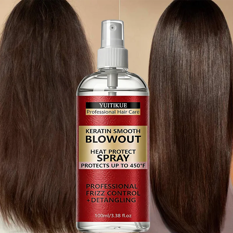 YUITIKUE Keratin Heat Protect Spray | 450°F Frizz Control Heat Protect Spray Peaceful Pleasures Health and Wellness