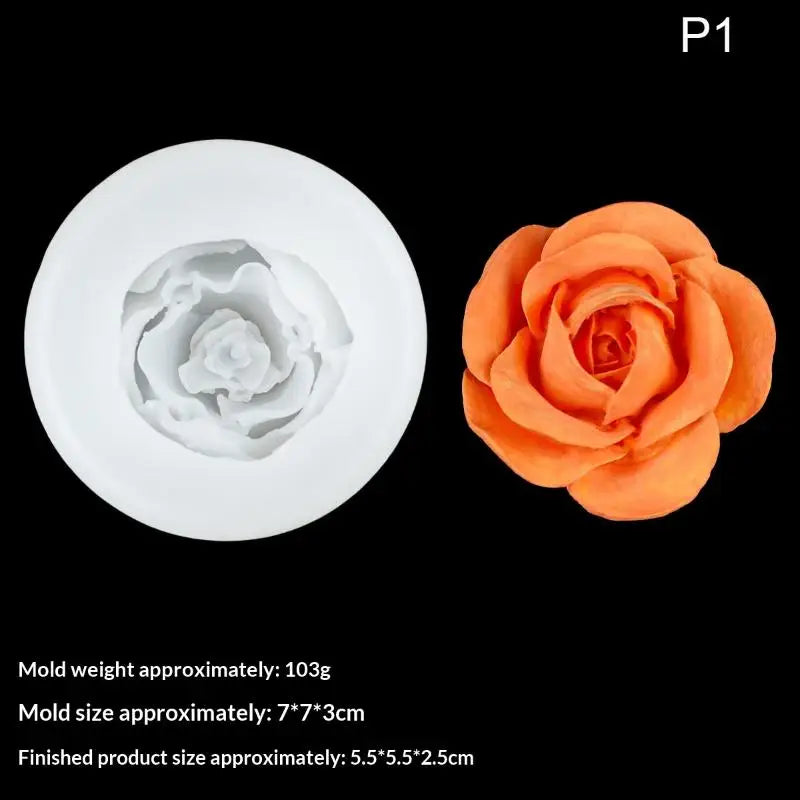 3D Rose Flower Silicone Mold – Soap, Epoxy & Craft