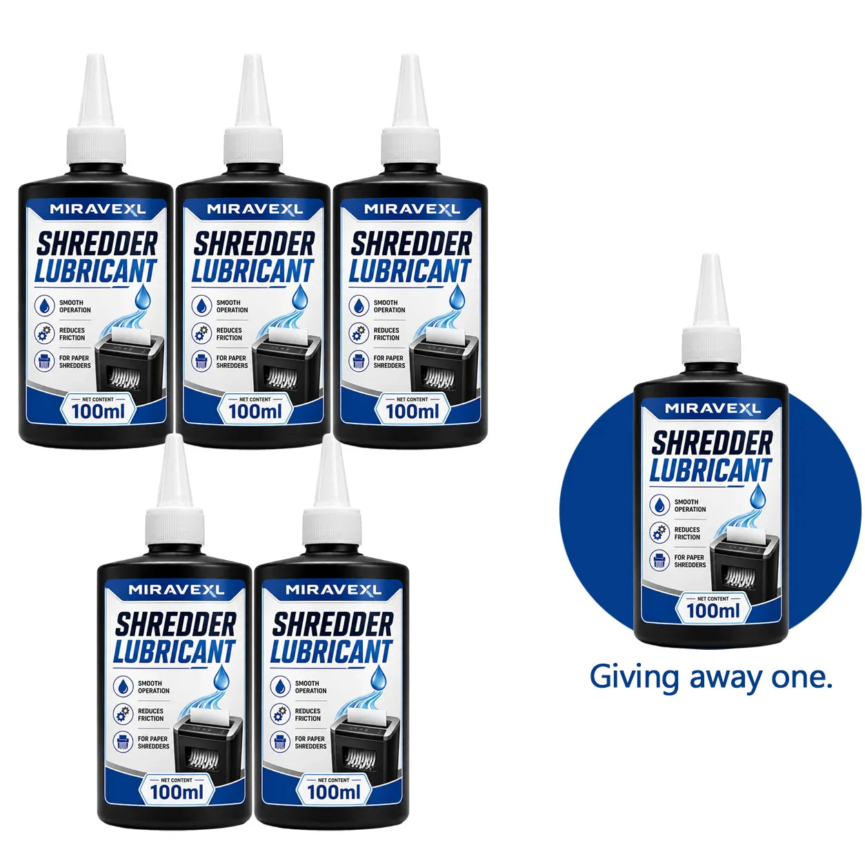 MIRAVEXL Paper Shredder Lubricant Oil – Anti-Jam 100ml