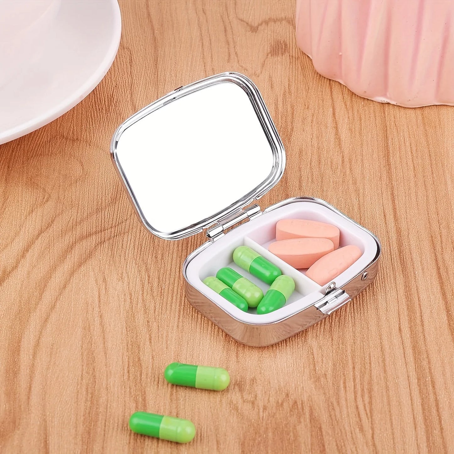 2-Compartment Portable Pill Box | Pocket & Purse Medicine Organizer