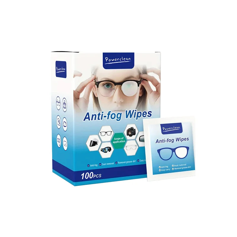 100-Pack Disposable Lens Wipes – Anti-Fog, Streak-Free Clean