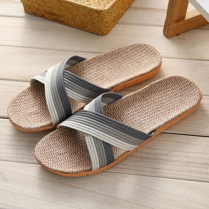 Men's Linen Flip Flops | Non-Slip Summer Slides & Sandals