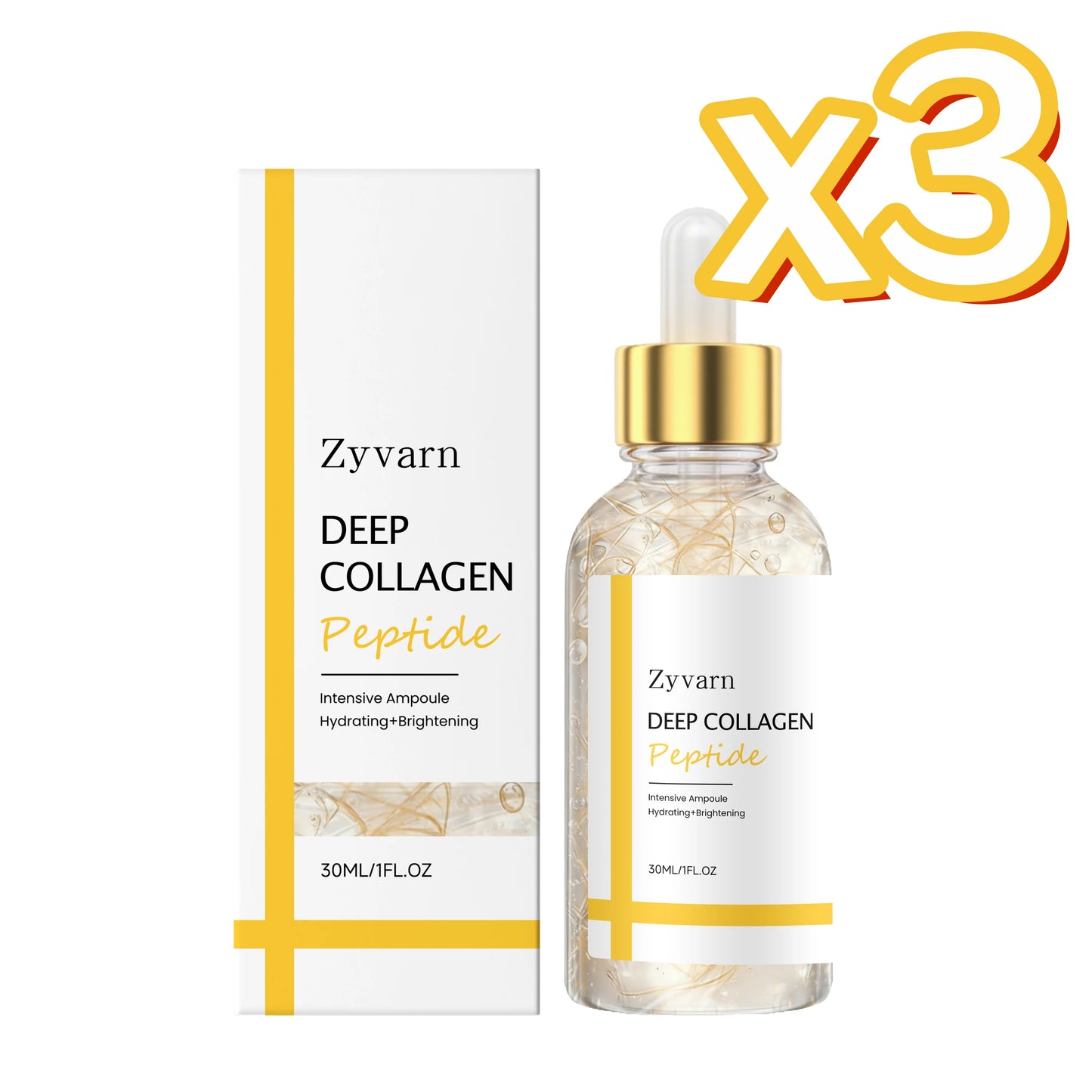 Silk Peptide Intensive Lifting Serum Rejuvenate Skin Enhance Elasticity Anti Wrinkles Serum Collagen Peptide Firming Skin Care Peaceful Pleasures Health and Wellness 30ml Boxed x 3